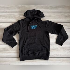 LGND Supply Co Blue Letter Upside Down Embroidered Hoodie Black XS NWT